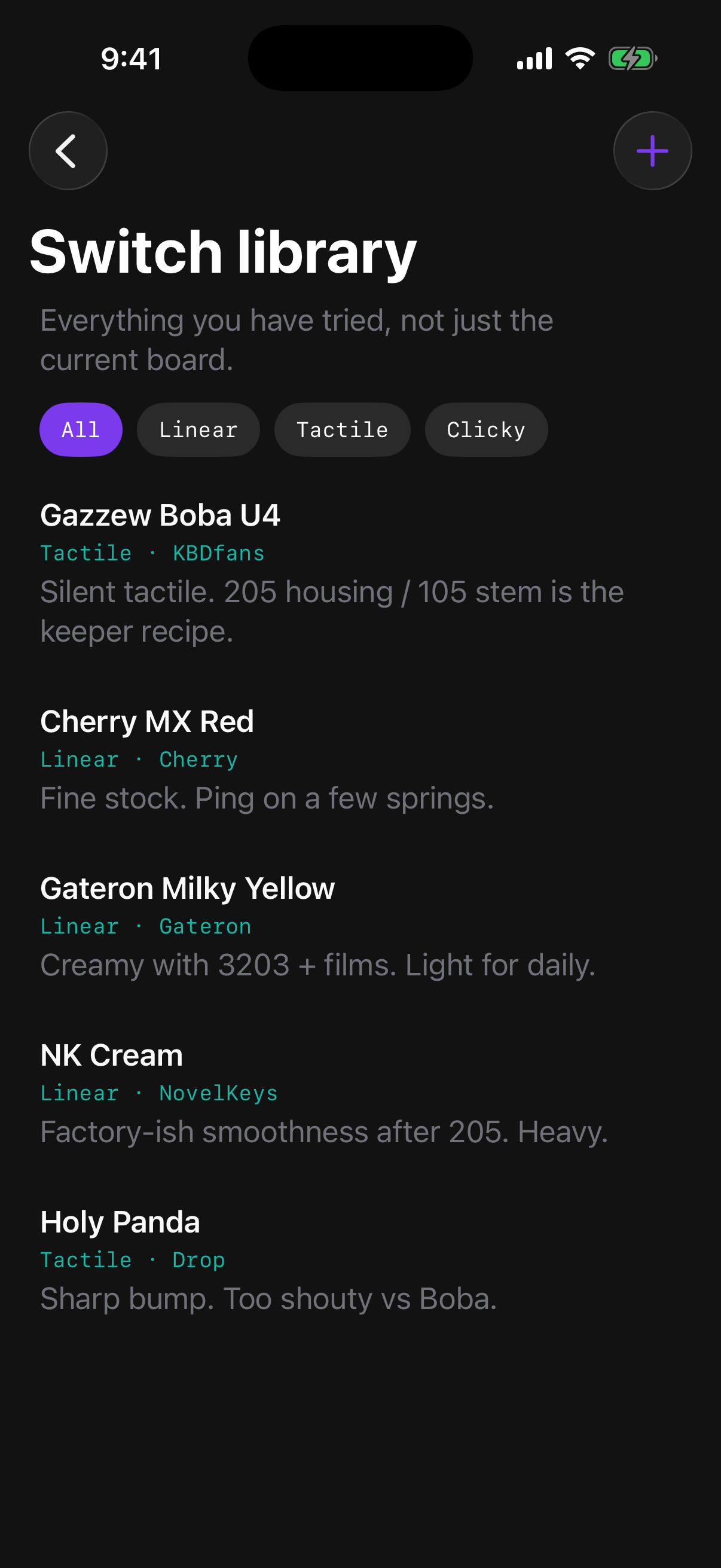 Switch library entries